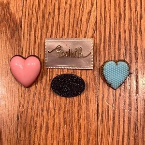 Four vintage pins - Hearts and Mother of Pearl Edith